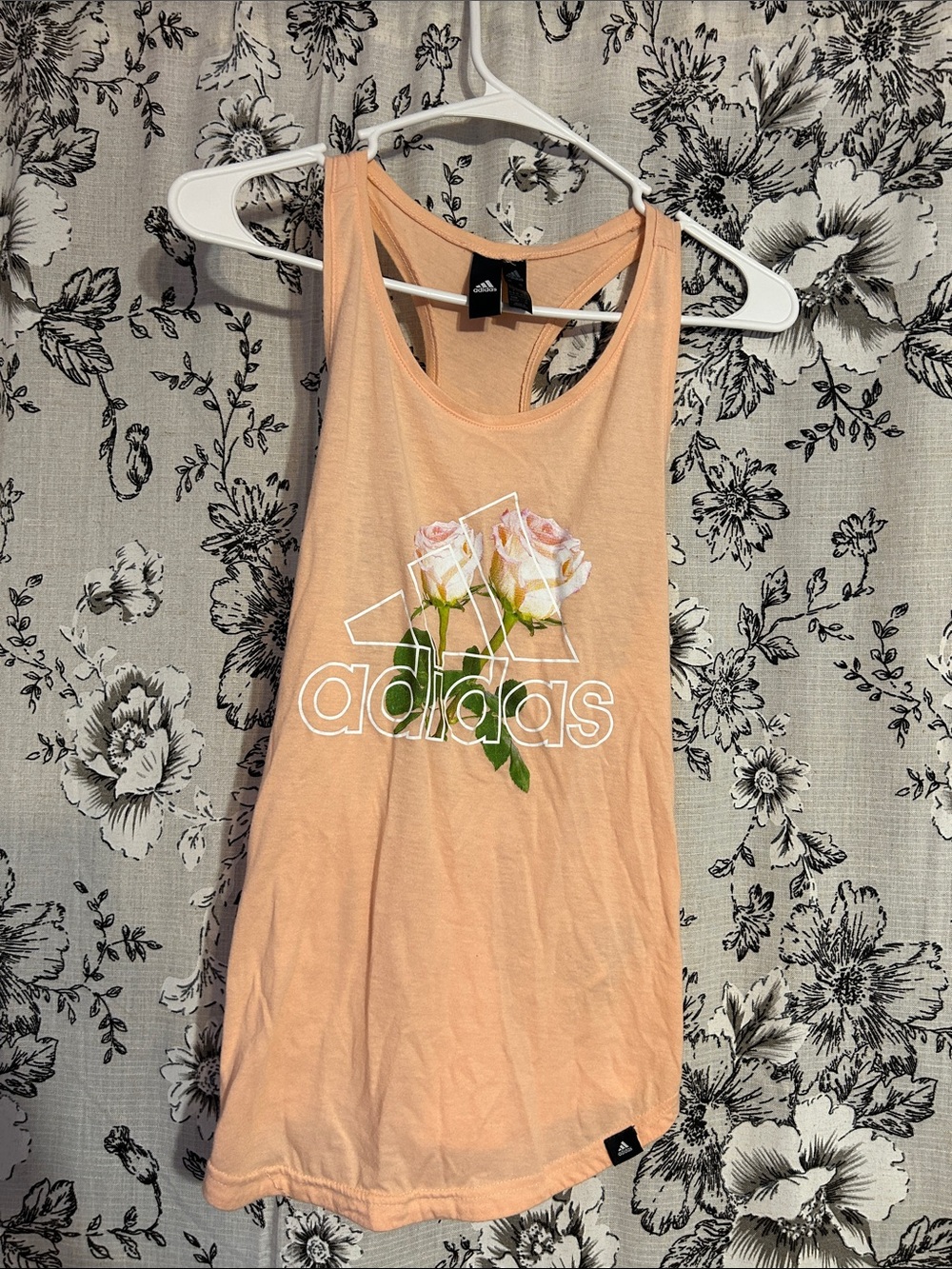 adidas Peach Tank with Floral Logo